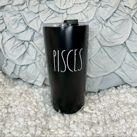 RAE Dunn NWT Pisces Insulated Tall Black Tumbler - Picture 1 of 5